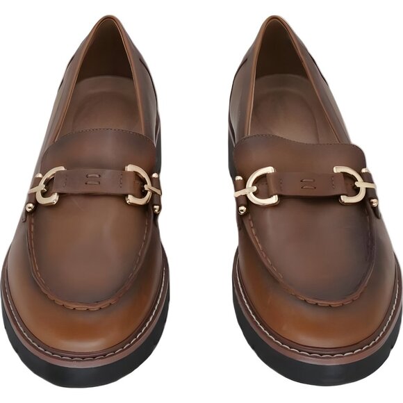 Easy Spirit Kinndle Cognac Leather Lug Sole Loafers Women’s Shoes 11M - Picture 5 of 6